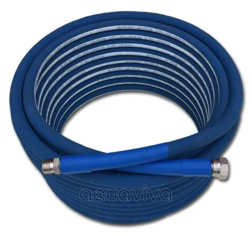 Шланг резиновый AQUAFOAM, DN12, 80 бар, 150°С, BSP 1/2"ш - BSP 1/2"г, нерж.сталь, синий, 15м Шланг резиновый AQUAFOAM, DN12, 80 бар, 150°С, BSP 1/2"ш - BSP 1/2"г, нерж.сталь, синий, 15м