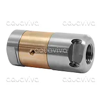 Ротационная форсунка каналопромывочная "VIBRA", вх. 1/2"г, сопло 10, бой 5Rx3S, 350 бар, нерж. сталь / латунь