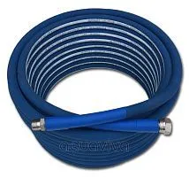Шланг резиновый AQUAFOAM, DN12, 80 бар, 150°С, BSP 1/2"г - BSP 1/2"г, нерж.сталь, синий, 2м