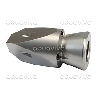 Форсунка каналопромывочная для сложных засоров, вх. 1/4"г, сопло 080, бой 4Rx4F, 350 бар, закаленная нерж. сталь