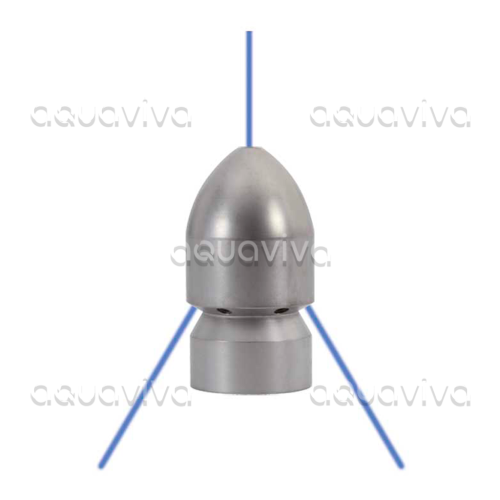 Каналопромывочная форсунка, вх. 1/2"г, сопло 080, бой 6Rx1F, 500 бар, нерж. сталь фото 2