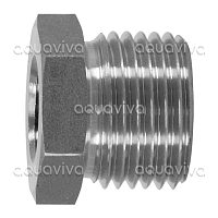 Переходник 1/2"г - 3/4"ш BSP, 250 бар, нерж. сталь