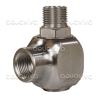 Поворотное устройство угловое ST-322, 300 бар, DN12, вх.1/2"г, вых.1/2"ш, удлиненная резьба, нерж. сталь  