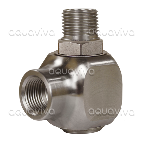 Поворотное устройство угловое ST-322, 300 бар, DN12, вх.1/2"г, вых.1/2"ш, удлиненная резьба, нерж. сталь  
