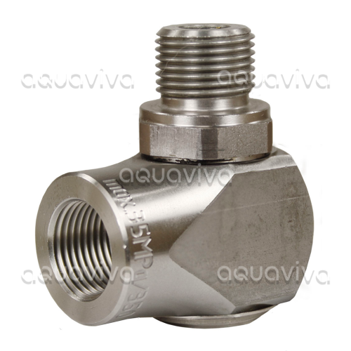 Поворотное устройство угловое ST-320, 400 бар, DN6, вх.3/8"г, вых.3/8"ш, нерж. сталь  