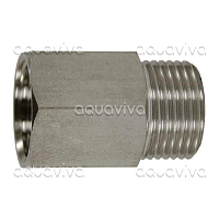 Переходник 1/2"г - 1/2"ш BSP, 250 бар, нерж. сталь