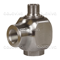 Поворотное устройство угловое ST-322, 400 бар, DN10, вх.3/8"г, вых.3/8"ш, нерж. сталь  