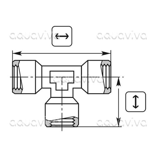 Переходник, тройник, 1/4"г - 1/4"г - 1/4"г, 150 бар, латунь фото 2