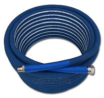 Шланг резиновый AQUAFOAM, DN12, 80 бар, 150°С, BSP 1/2"г - BSP 1/2"г, нерж.сталь, синий, 2м