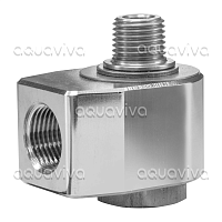 Поворотное устройство угловое easywash365+, 275 бар, DN7, вх.3/8"г, вых.1/4"ш, нерж. сталь/никелированная латунь