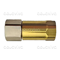 Поворотное устройство прямое SW 6, 250 бар, 40 л/мин, 90°С,  вх.1/4"г, вых.3/8"г, нерж. сталь/никелированная латунь