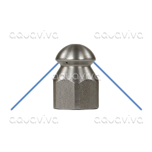 Форсунка каналопромывочная, вх. 1/4"г, сопло 040, бой 3R, 250 бар, нерж. сталь фото 2