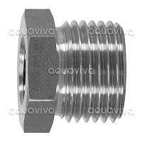 Переходник 3/8"г - 1/2"ш BSP, 500 бар, нерж. сталь