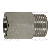 Переходник 3/8"г - 3/8"ш BSP, 250 бар, нерж. сталь