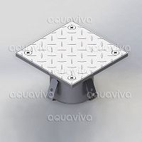 Ревизия 200х200мм, верт. подкл. 110мм, нерж. сталь AISI 304, антискользящий настил