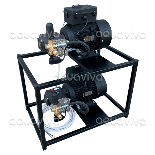 Установка высокого давления на раме, два насоса, 200 бар, 15 л/мин, 380В, 5,5 кВт х 2 Установка высокого давления на раме, два насоса, 200 бар, 15 л/мин, 380В, 5,5 кВт х 2