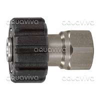 Переходник М22х1,5г - 3/8"г, 500 бар, нерж. сталь