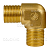Переходник угловой 90°, 3/8"ш BSP - 3/8"ш BSP, 350 бар, латунь