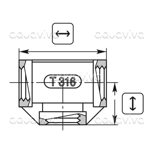 Переходник, тройник, 1/4"г - 1/4"г - 1/4"г, 150 бар, нерж. сталь фото 2