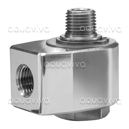 Поворотное устройство угловое easywash365+, 275 бар, DN7, вх.1/4"г, вых.1/4"ш, нерж. сталь/никелированная латунь