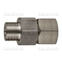 Поворотное устройство прямое ST-300, 275 бар, DN12, вх.3/8"ш, вых.3/8"г, нерж. сталь/никелированная латунь