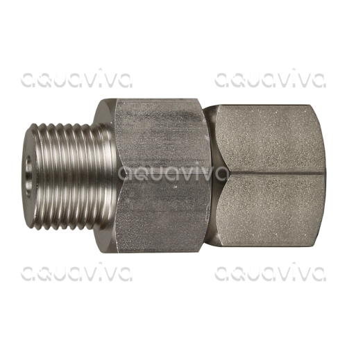 Поворотное устройство прямое ST-300, 275 бар, DN12, вх.3/8"ш, вых.3/8"г, нерж. сталь/никелированная латунь