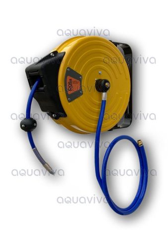 Барабан закрытый автоматический, 20 бар, шланг 15 м Ø8х12 мм, вх.3/8"ш, вых.1/4"ш, окрашенная сталь Барабан закрытый автоматический, 20 бар, шланг 15 м Ø8х12 мм, вх.3/8"ш, вых.1/4"ш, окрашенная сталь