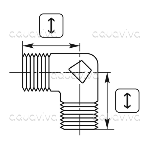 Переходник угловой 90°, 1/2"ш - 1/2"ш, 150 бар, никелированная латунь фото 2