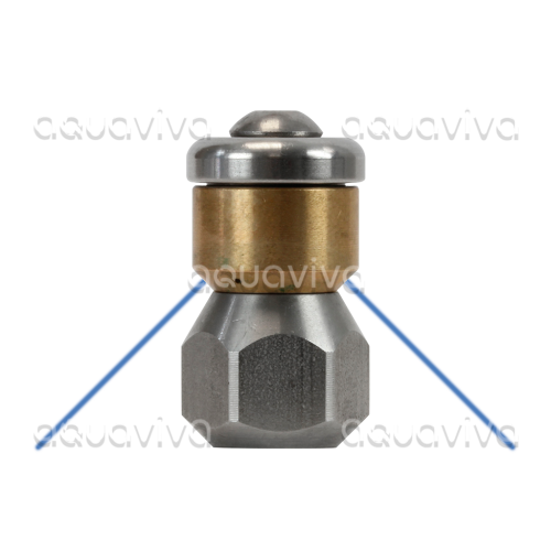 Роторная форсунка каналопромывочная вх. 1/8"г, сопло 080, бой 3R, 250 бар, нерж. сталь / латунь фото 2