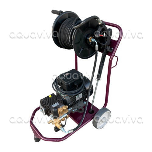 Мобильная установка высокого давления Premium 200 бар, 15 л/мин, 380В, 5,5 кВт с ЭБУ и Тотал-стоп Мобильная установка высокого давления Premium 200 бар, 15 л/мин, 380В, 5,5 кВт с ЭБУ и Тотал-стоп