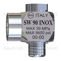 Поворотное устройство угловое SW 90-90°, 390 бар, 80 л/мин, 160°, вх. 1/2" ш, вых. 1/2" г, нерж.сталь