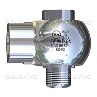 Поворотное устройство угловое SW 90-600, 600 бар, 80 л/мин, 90°С, вх. 1/2" ш, вых. 1/2" г, нерж.сталь