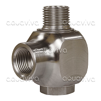 Поворотное устройство угловое ST-322, 300 бар, DN12, вх.1/2"г, вых.1/2"ш, нерж. сталь  