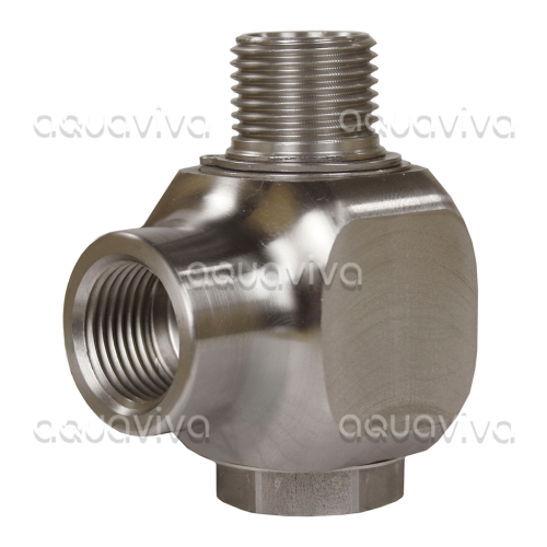 Поворотное устройство угловое ST-322, 300 бар, DN12, вх.1/2"г, вых.1/2"ш, нерж. сталь  