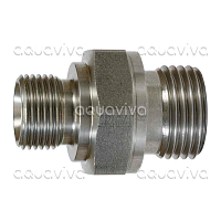 Переходник 1/2"ш BSP- 3/8"ш BSP, 500 бар, нерж. сталь