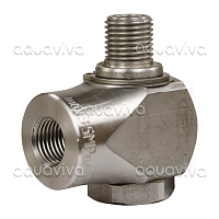 Поворотное устройство угловое ST-320, 400 бар, DN6, вх.1/4"г, вых.1/4"ш, нерж. сталь  
