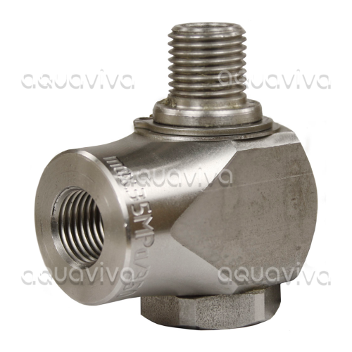 Поворотное устройство угловое ST-320, 400 бар, DN6, вх.1/4"г, вых.1/4"ш, нерж. сталь  