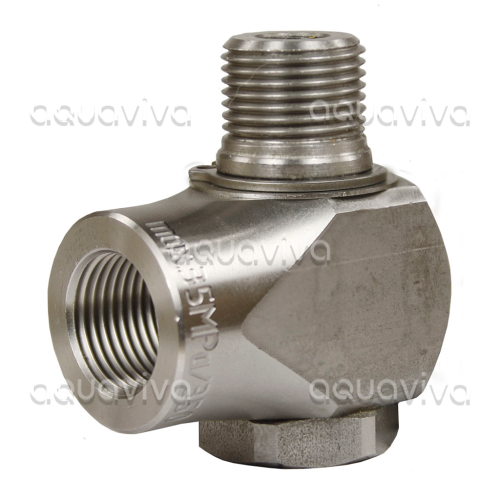 Поворотное устройство угловое ST-320, 400 бар, DN6, вх.3/8"г, вых.3/8"ш, нерж. сталь  