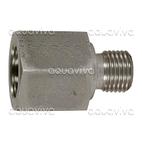 Переходник 1/4"г - 3/8"ш BSP, 400 бар, нерж. сталь