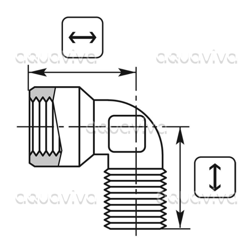 Переходник угловой 90°, 1/4"г - 1/4"ш BSP, 150 бар, латунь фото 2 Переходник угловой 90°, 1/4"г - 1/4"ш BSP, 150 бар, латунь фото 2