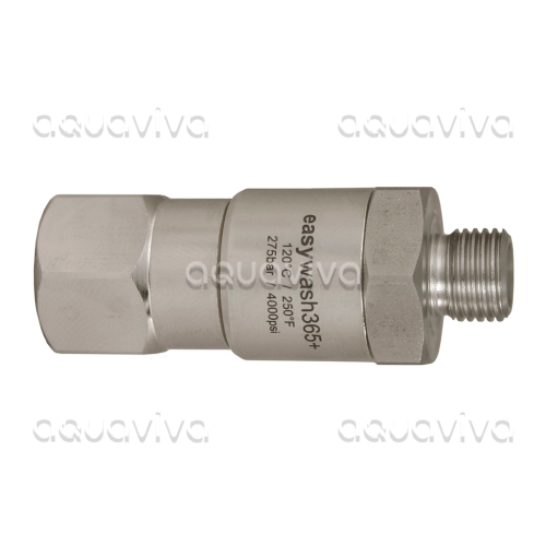 Поворотное устройство прямое easywash365+, 275 бар, DN6, вх.1/4"ш, вых.3/8"г, нерж. сталь/никелированная латунь