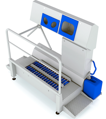 SANICARE-DYSON-1500-B-L Санпропускник для мойки рук, дез. рук, чистка и дез. подошв (левосторонний) фото 2