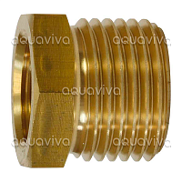 Переходник 1/4"г - 3/8"ш BSP, 400 бар, латунь