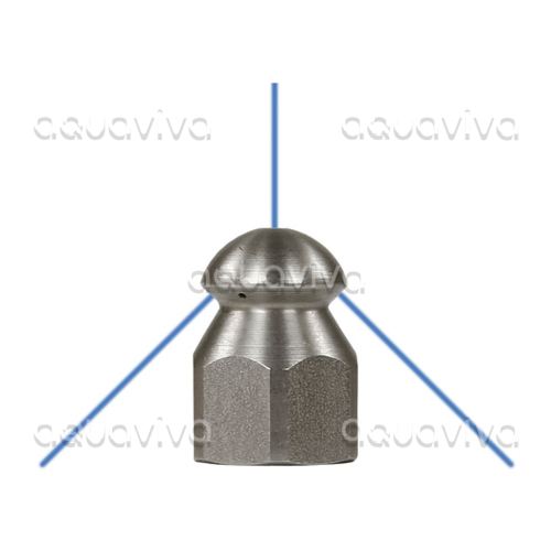Форсунка каналопромывочная, вх. 1/4"г, сопло 050, бой 3Rx1F, 250 бар, нерж. сталь фото 2