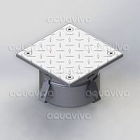 Ревизия 200х200мм, верт. подкл. 160мм, нерж. сталь AISI 304, антискользящий настил