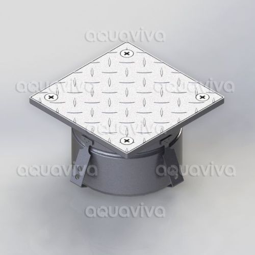 Ревизия 200х200мм, верт. подкл. 160мм, нерж. сталь AISI 304, антискользящий настил