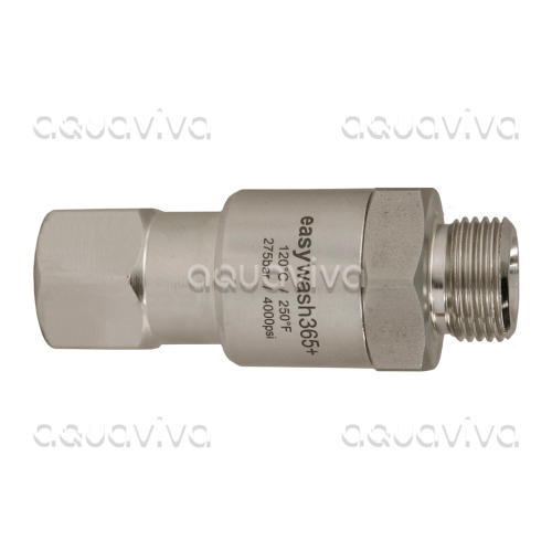 Поворотное устройство прямое easywash365+, 275 бар, DN6, вх.3/8"ш, вых.1/4"г, нерж. сталь/никелированная латунь