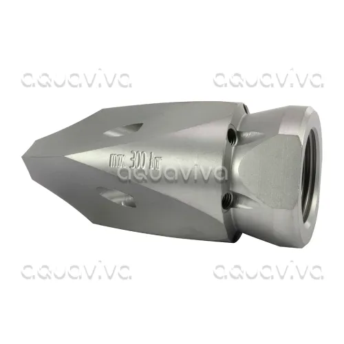Форсунка каналопромывочная для сложных засоров, вх. 3/4"г, сопло 12, бой 6Rx4F, 350 бар, закаленная нерж. сталь