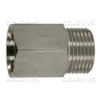 Переходник 3/8"г - 3/8"ш BSP, 250 бар, нерж. сталь
