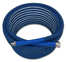 Шланг резиновый AQUAFOAM, DN12, 80 бар, 150°С, BSP 1/2"ш - BSP 1/2"г, нерж.сталь, синий, 30м
